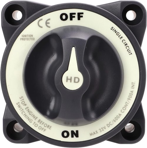 Blue Sea 600A Battery Switch - Marine Master Power Selector for Boats & RVs | 32V Single Circuit On/Off