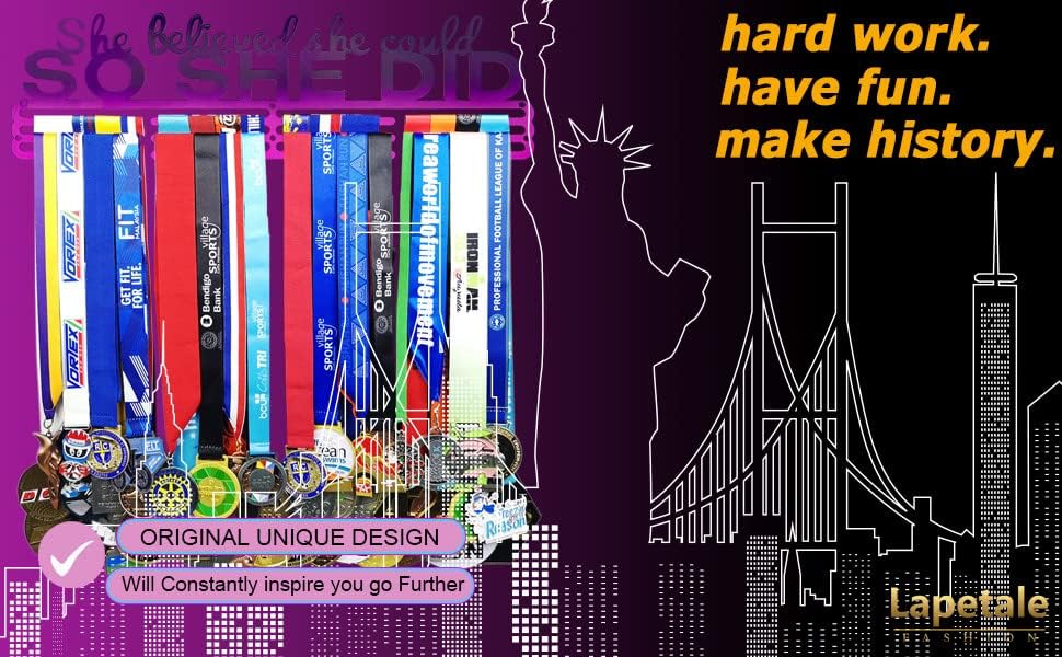 Sports Medal Holder by [Brand Name] - 16" Wall Rack for Awards & Ribbons | Easy Installation for Gymnastics, Soccer & More
