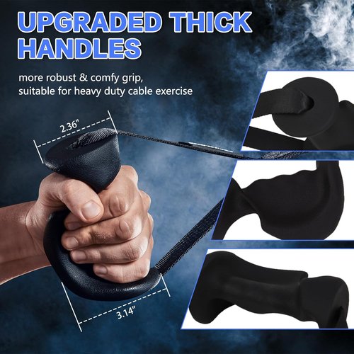Exercise Handles - Ergonomic Non-Slip D Handle Attachments for Cable Machines & Resistance Bands