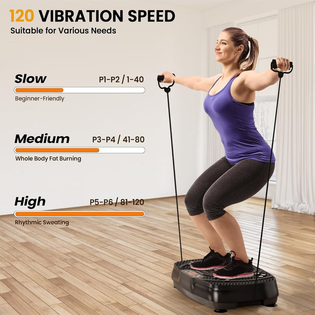 TISSCARE Vibration Plate Exercise Machine - Whole Body Workout Platform for Weight Loss & Lymphatic Drainage, 400lbs Capacity