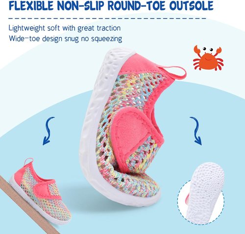LeIsfIt Toddler Water Shoes - Breathable Quick-Dry Aqua Socks for Kids | Ideal for Beach & Pool Fun