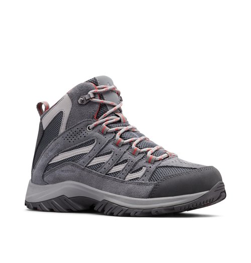 Columbia Womens Crestwood Mid Waterproof, Graphite/Daredevil, 9.5