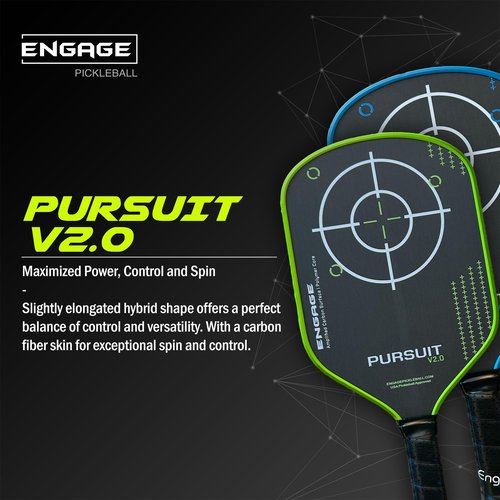 Engage Pursuit V2.0 Pickleball Paddle | Amplified Carbon Surface | Hybrid - Crimson Red (Crimson Red)