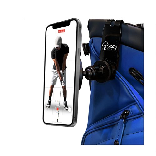 Golf Phone Holder – Fully Adjustable Golf Swing Camera Mount | Converts Any Bag into a Golf Phone Tripod | MagSafe-Compatible for Easy, Clamp-Free Setup | Golf Bag Magnetic Plate Included