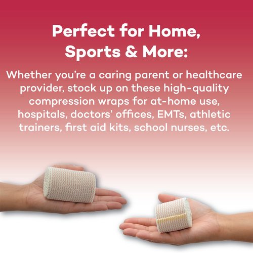 Dealmed 6" Elastic Bandage Wrap with Self-Closure – 10 Elastic Bandages, 5 Yards Stretched Compression Bandage Wrap, Wound Care Product for First Aid Kit and Medical Facilities