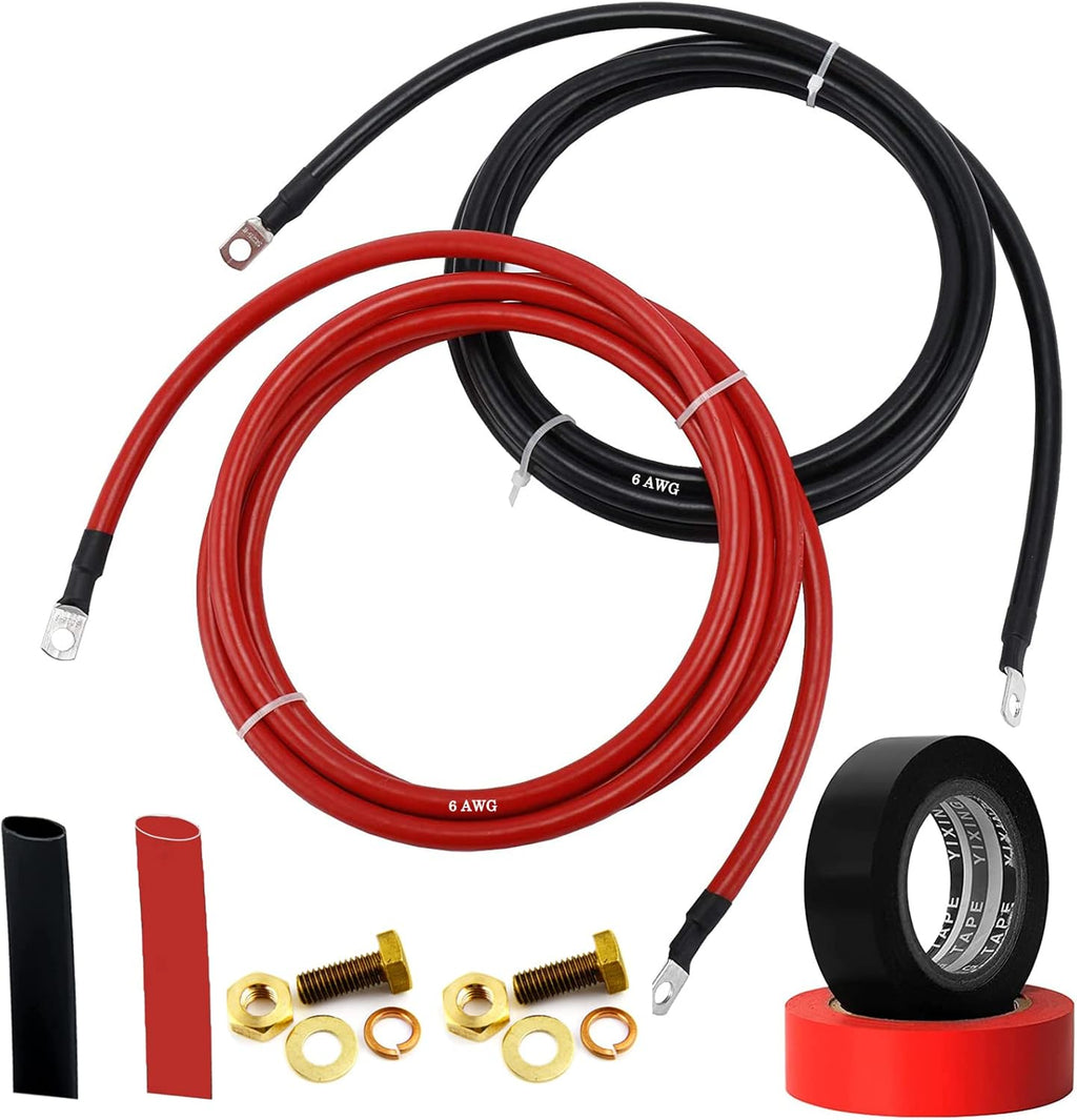 Skiennix Trolling Motor Battery Cable Extension Kit - 8AWG, 50Amp with Terminals for Fishing Boats