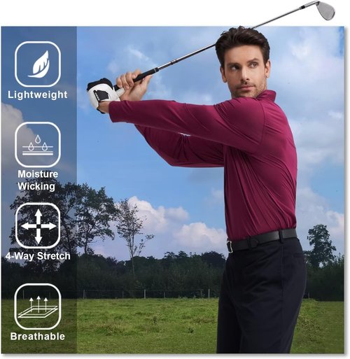 M MAELREG Men's Polo Shirts - Short & Long Sleeve Dry Fit Performance | Moisture-Wicking Sport Golf Shirts
