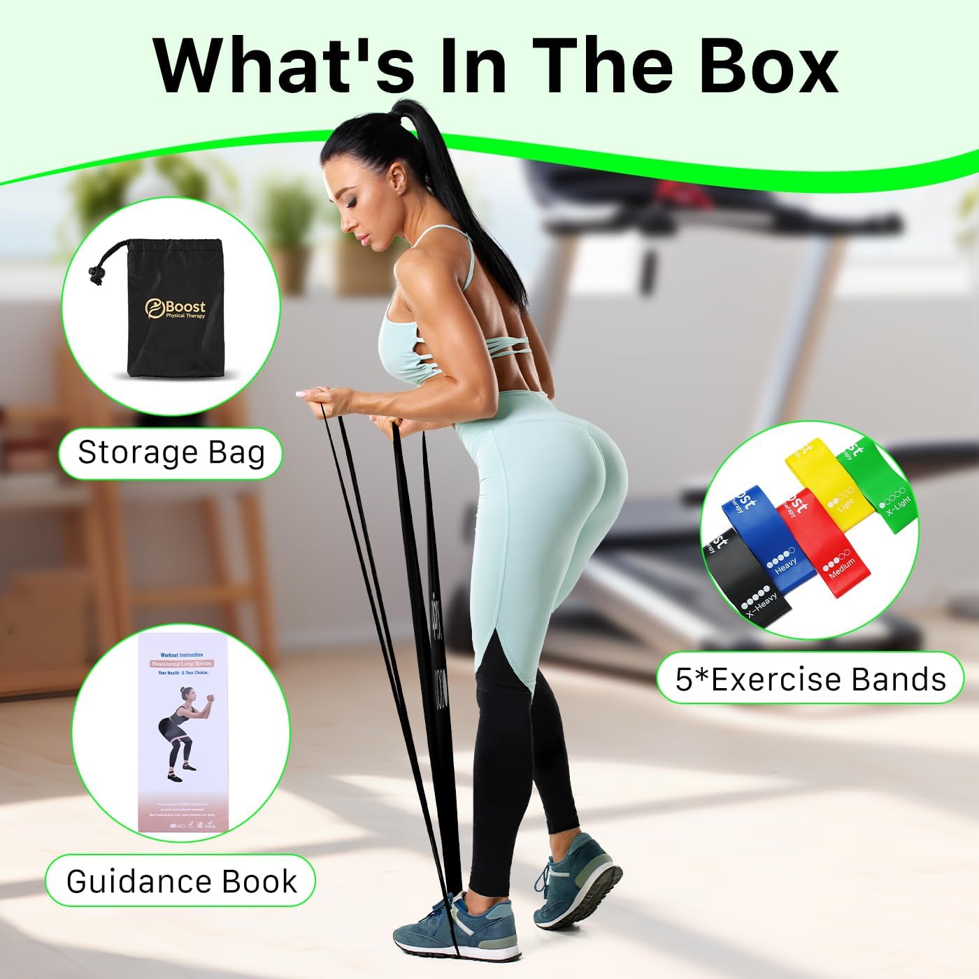 Skiennix Resistance Bands - 5-Level Exercise Set for Physical Therapy | Includes Guide & Carry Bag