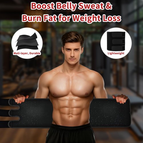 NEWCOO Waist Trimmer Sweat Waist Trainer for Women (Black, Medium)