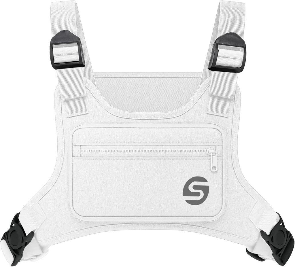 Skiennix Running Chest Pack - Water-Resistant Adjustable Design with Collapsible Bottle & Phone Holder | Perfect for Cycling, Hiking, Workouts