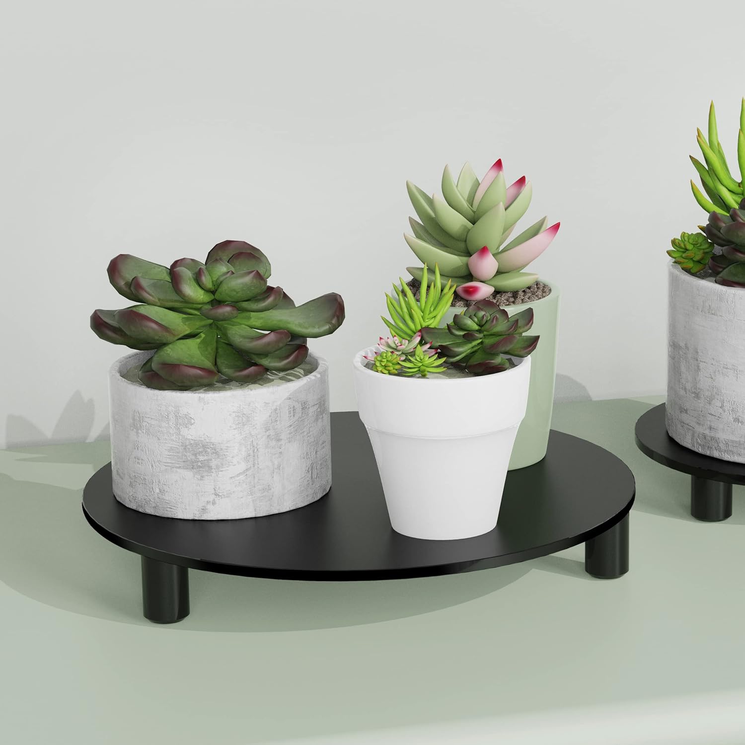 SVENJBB Black Round Pedestal Riser Board - 7 Inch 2-Pack Acrylic Display Stands for Home Décor