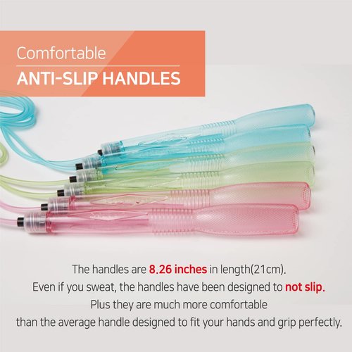 Exercise Jump Rope for Cardio, Boxing, CrossFit - Adjustable Skipping Rope for Men and Women, Lightweight, Tangle Free, Made in Korea(Crystal Gold Jumprope, UA-430) (New Gold Sky)