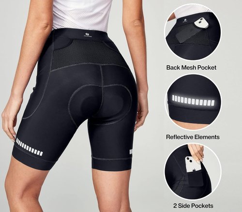 Heathyoga Women's 4D Padded Bike Shorts - Comfortable Cycling Shorts with Pockets | Perfect for Biking
