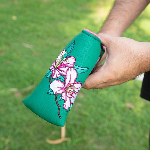 Golf Club Covers Azalea Embroidery Putter Headcover Driver Cover Fariway Wood Headcover Hybrid Cover Leather Mallet Putter Covers Blade with Magnetic Closure for Most Brand (for Blade Putter)