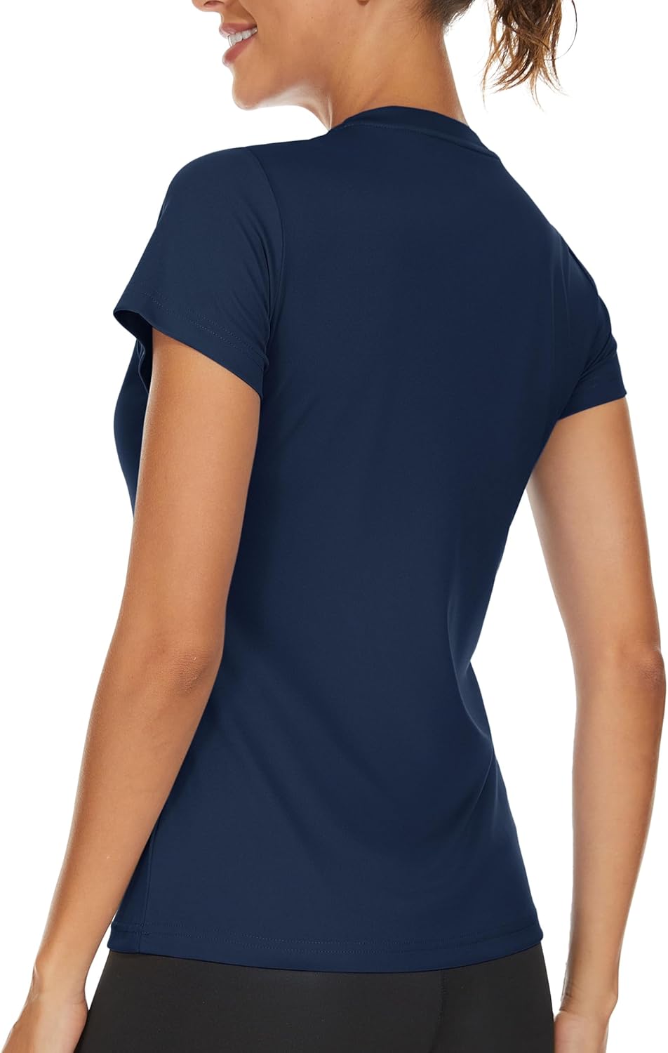TACVASEN Women's V-Neck Athletic Tee - UPF 50+ Sun Protection, Quick Dry, Short Sleeve Workout Top