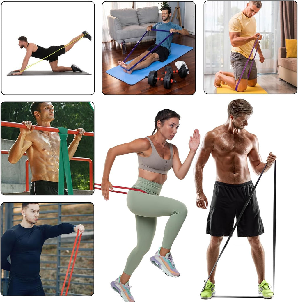 Skiennix Resistance Bands - 6 Pcs Set for Effective Workouts & Muscle Training | Ideal for Men & Women