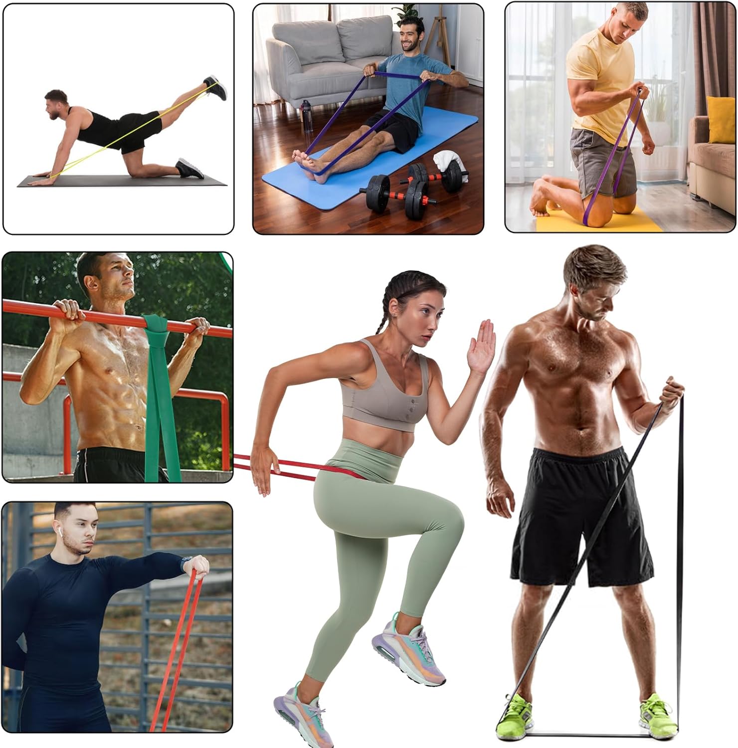 Skiennix Resistance Bands - 6 Pcs Set for Effective Workouts & Muscle Training | Ideal for Men & Women