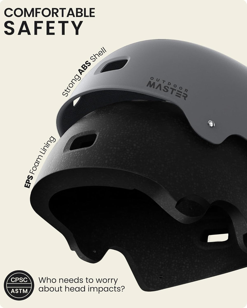 OutdoorMaster Skateboard Cycling Helmet - Snug Fit for Adults, Youth & Kids | Ventilated Multi-Sport Design