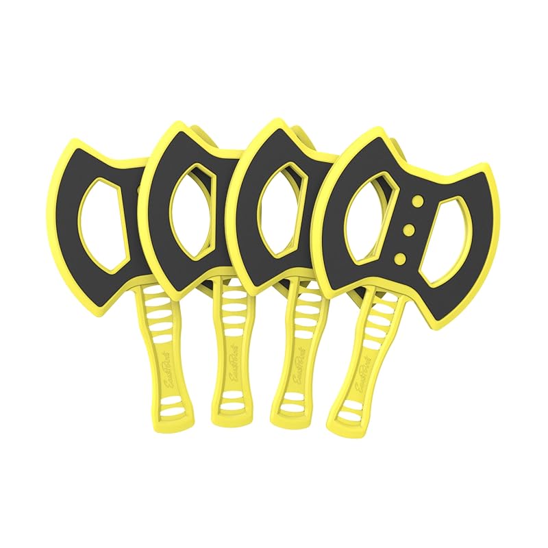 Yellow Foam Axe Throwing Set - 4 Pieces, Outdoor Safe Fun