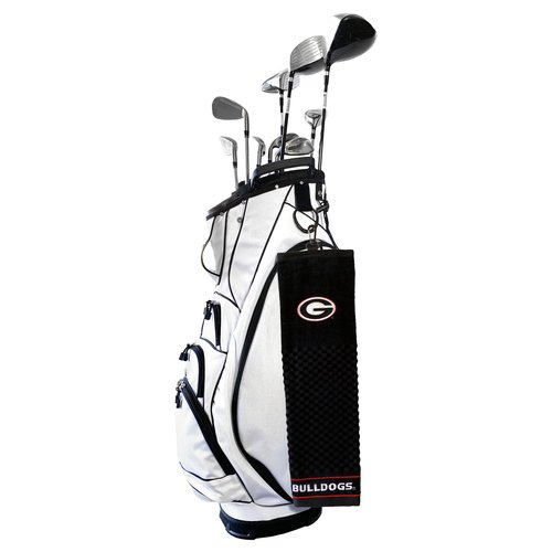 Team Golf Georgia Bulldogs Golf Towel, 100% Cotton, Checkered Scrubber Design, Embroidered Logo