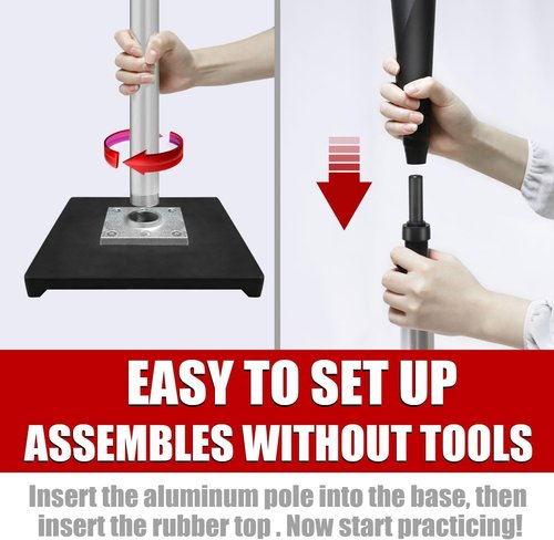 LOMGWAYS Baseball Batting Tee - Height Adjustable 23"-37" | Premium Portable Design with Heavy-Duty Base