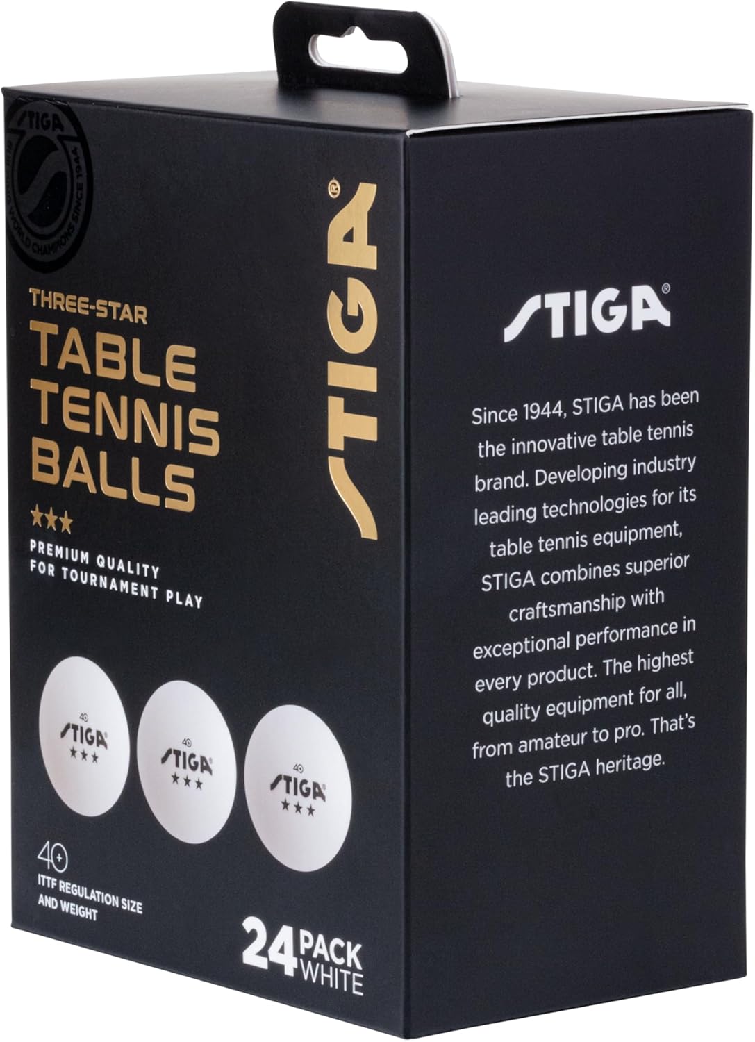 Stiga 3-Star Table Tennis Balls - High-Quality Performance | Perfect for Training & Competition