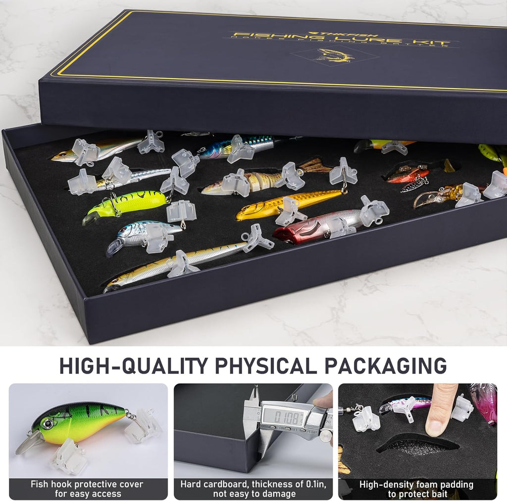 THKFISH Fishing Lures Kit - 19PCS Tackle Box for Freshwater Bass, Trout & More | Perfect Gift for Anglers