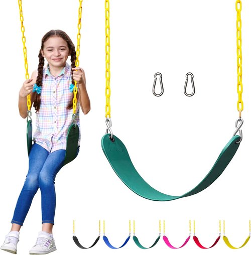 Jungle Gym Kingdom Swing Seat Replacement Kit - Heavy Duty Chains for Outdoor Play | Green, 1 Pack