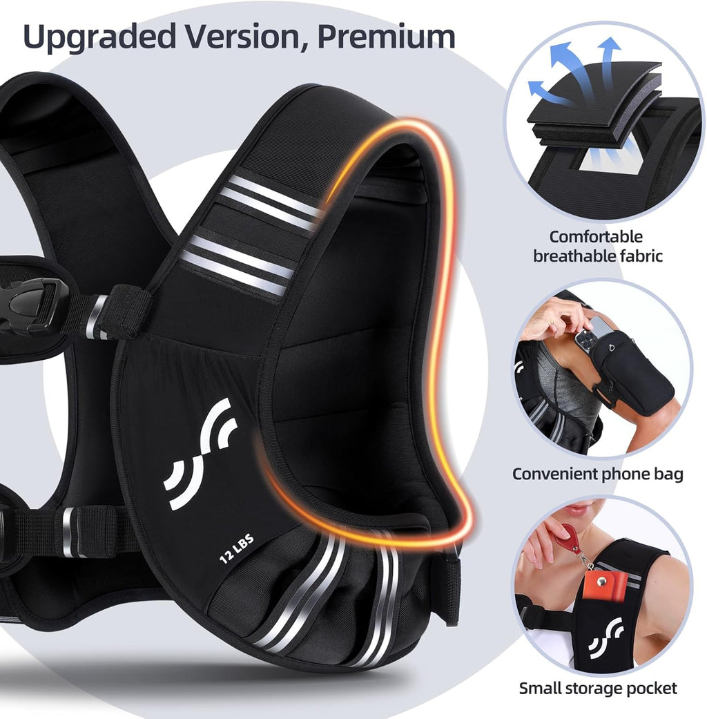 Sportneer Weighted Vest - Adjustable 8lb to 25lb for Women | Ideal for Running, Walking & Strength Training