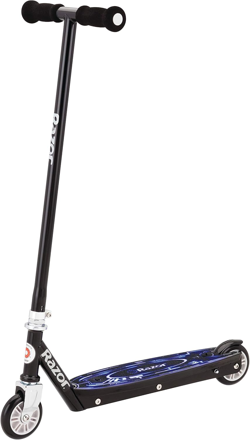 Razor Tekno Kick Scooter - Lightweight Steel Frame with Glowing Blue LED Deck | For Kids 6+