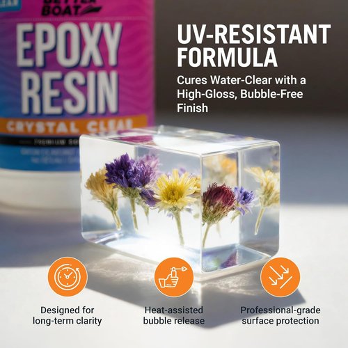 Better Boat Epoxy Resin Kit - Crystal Clear 1 Gallon, High Gloss & UV Resistant for Crafts & Tabletops