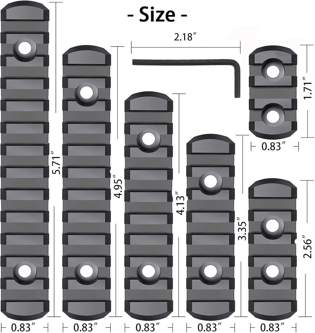 Picatinny Rail - Durable Polymer Accessory Rail with 3-13 Slots | Black Finish