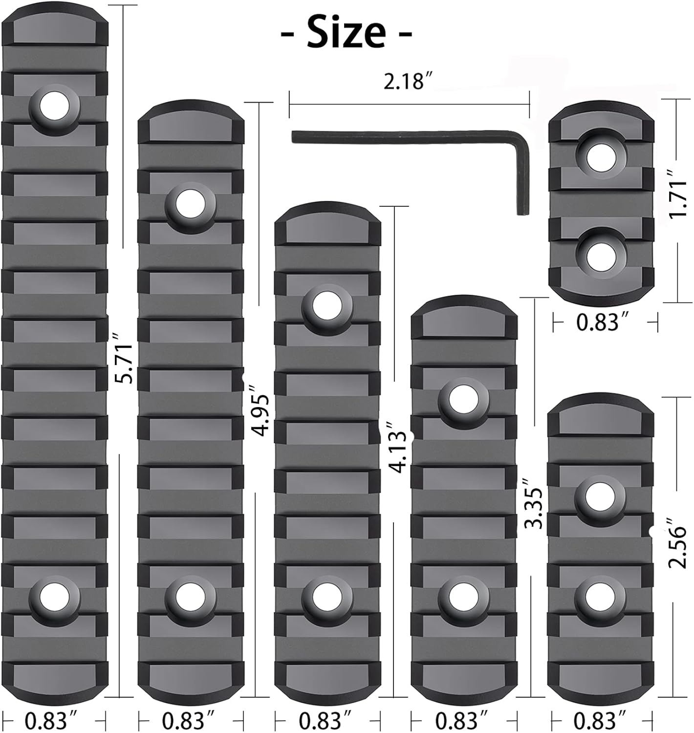 Picatinny Rail - Durable Polymer Accessory Rail with 3-13 Slots | Black Finish