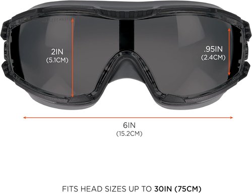 Ergodyne Skullerz Arkyn Protective Dust Safety Goggle, Non-Vented, Anti Fog, Scratch Resistant, Adjustable Neoprene Strap