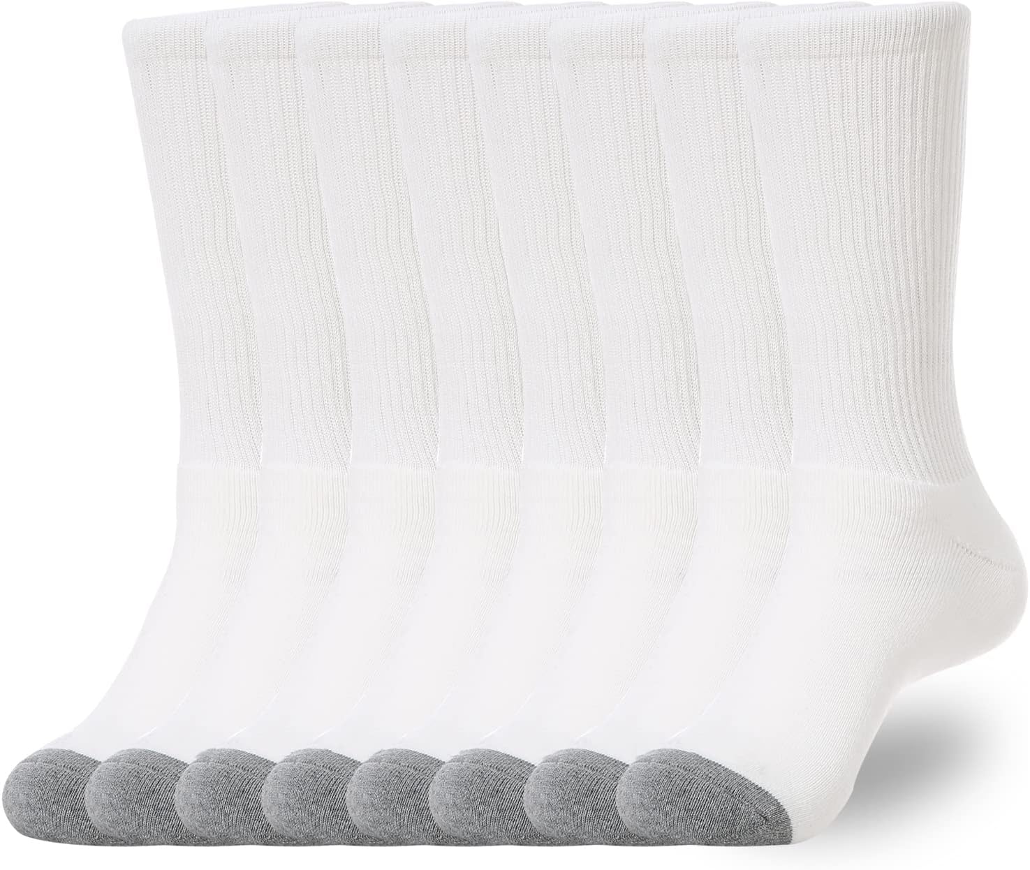 WANDER Women's Athletic Crew Socks - 8 Pairs of Cushioned Running Socks | Moisture-Wicking Cotton, Sizes 7-10 & 10-14