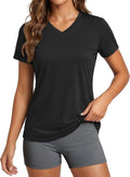 MAGCOMSEN Women's Athletic V-Neck T-Shirt - Quick Dry, UPF 50+ Moisture-Wicking Gym Top