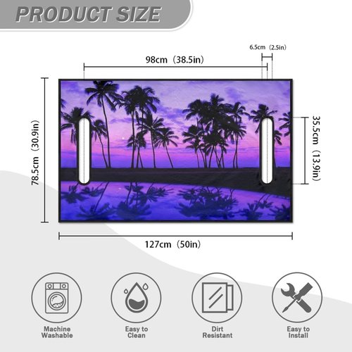 ZIATUBLES Beach Palm Tree Purple Print Golf Cart Accessories, Golf Cart Seat Covers for 2-Person Seats for EZGO Yamaha Club Car Seat Protector, Easy to Install, Machine Washable