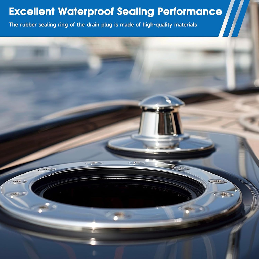 Skiennix Boat Drain Plug - T Handle Compression Seal for Marine Use | 5/8 Inch Rubber Plug