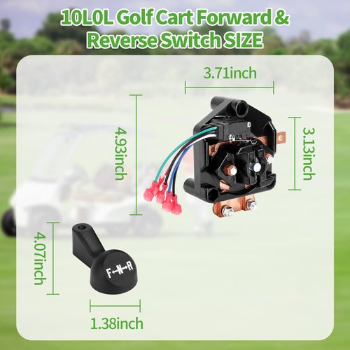 Heavy Duty Golf Cart Forward and Reverse Switch Assembly for 36V Club Car DS 1984-2005, Club Car Reverse Switch with Shift Handle, Replace OEM 1011997, 1014808, 1012987