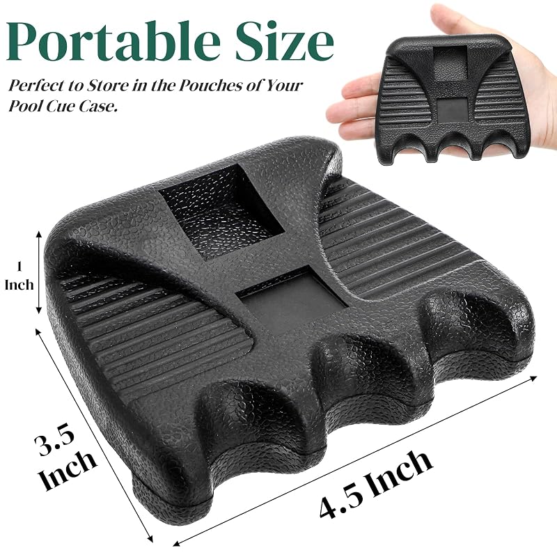 3-Hole Pool Cue Holder, Portable Non-Slip Cue Rack with Chalk Holder