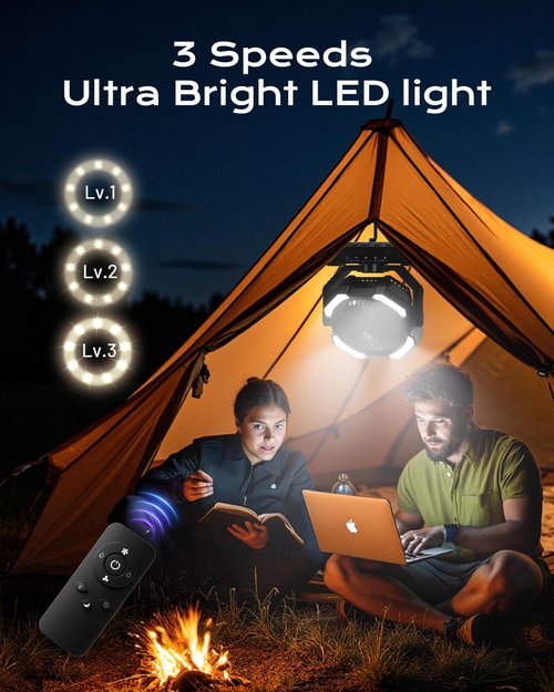Misting Fan, Portable Camping Fans with 9oz Tank, 24000mAh Rechargeable Fan for Outside, Outdoor Cooling Water Mister with 2 Mist Modes, Battery Powered Fans with Timer, Sleep Mode, Summer Essential