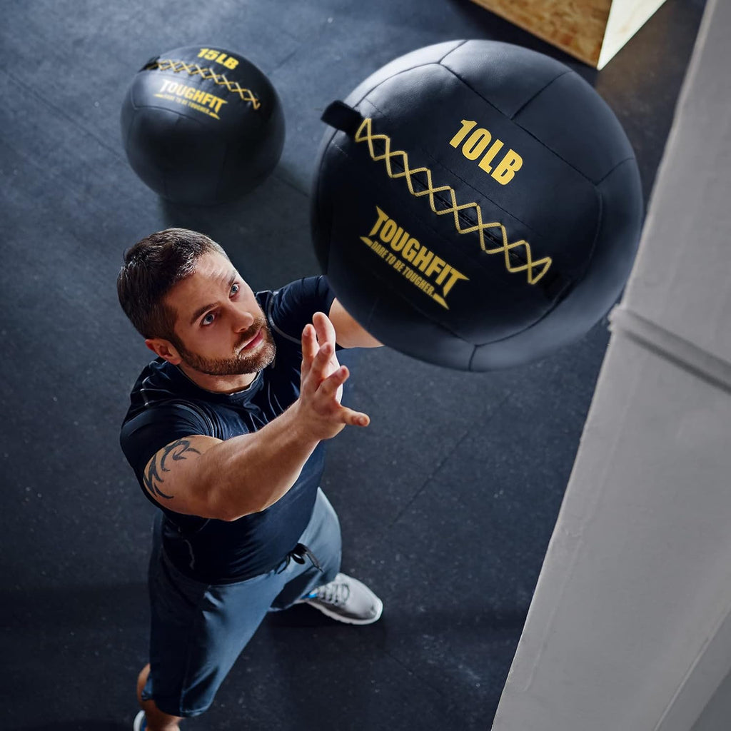 ToughFit Soft Wall Ball - Weighted Medicine Ball for Cardio & Strength Training | Perfect for Cross Training and Partner Toss