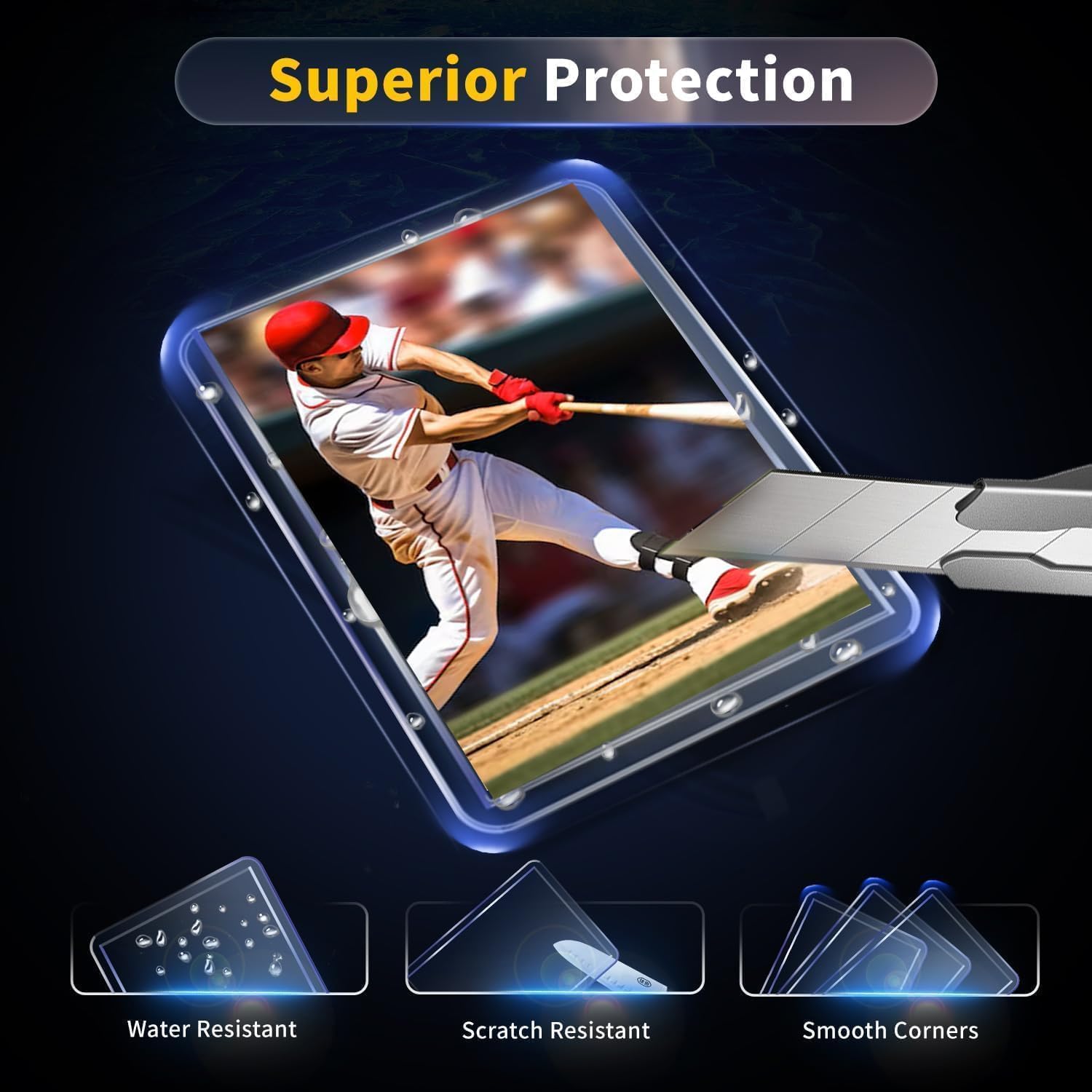 Skiennix 200 Card Sleeves - Premium Hard Plastic Trading Card Holders | 3" x 4" Protectors for Sports Cards