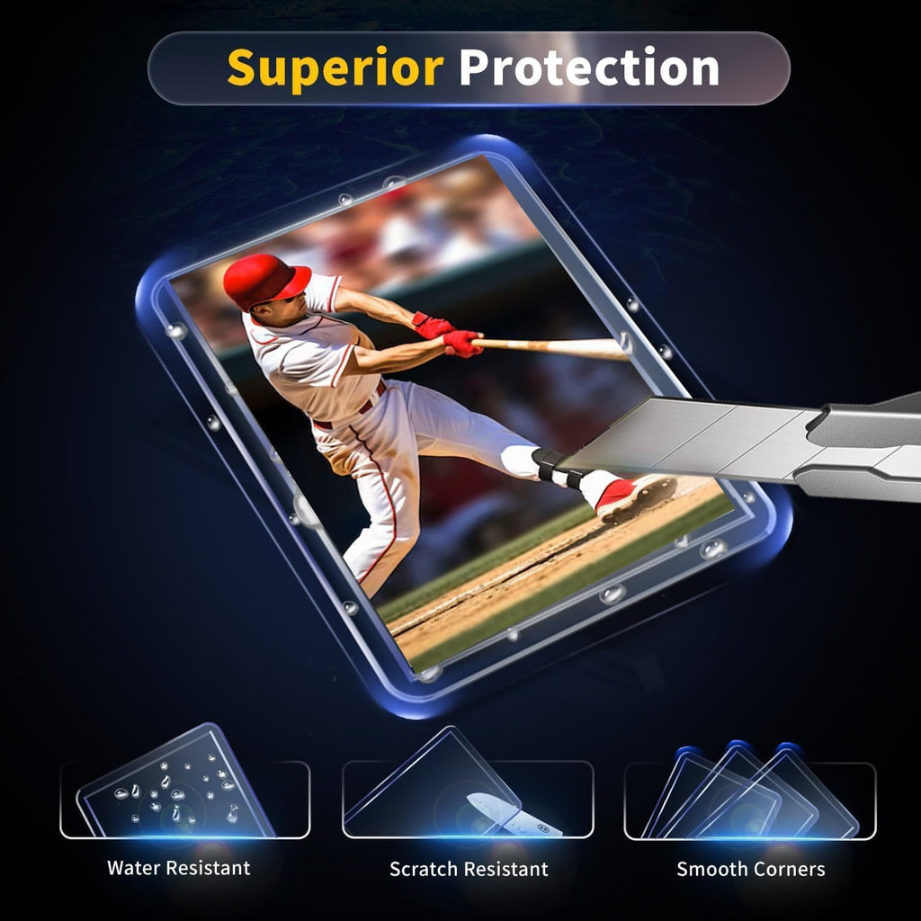 Skiennix 400 Card Sleeves - Premium Hard Plastic Trading Card Holders | 3" x 4" Sports Protectors