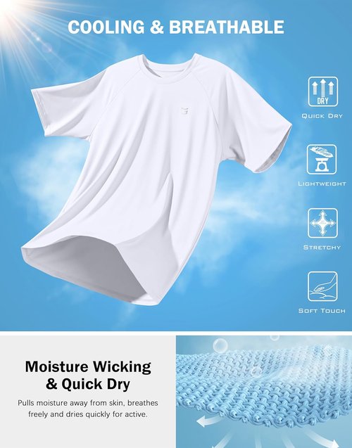 G Gradual Men's Athletic Workout T-Shirts - Moisture-Wicking Cooling Performance Tee | Short Sleeve for Gym & Tennis