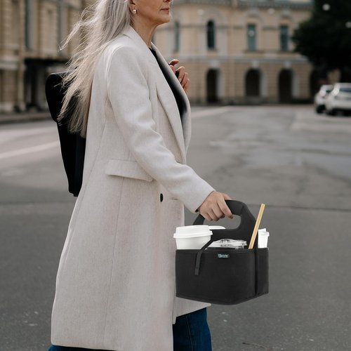 Beautyflier Reusable Insulated Coffee Cup Carrier - Portable Tote Bag for Hot & Cold Drinks