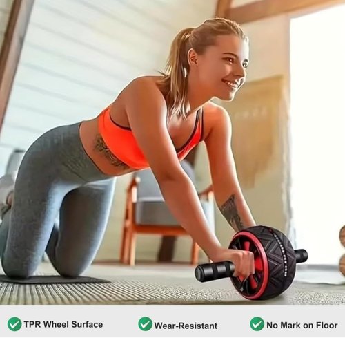 Ab Roller Wheel by [Brand Name] - Core Strength Training Equipment with Knee Mat | Home Gym Fitness