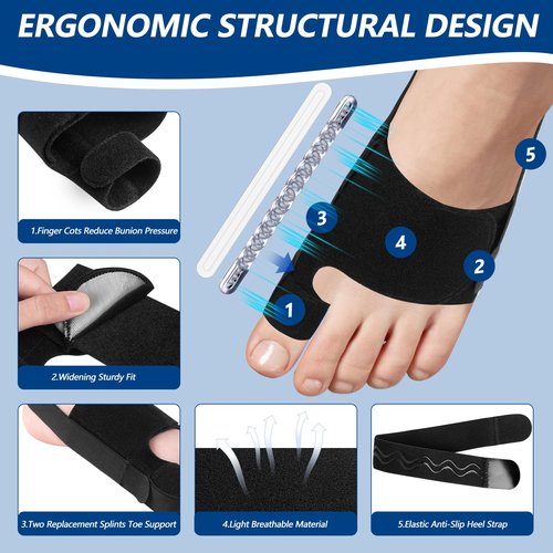 TISMOD 2 Pack Bunion Corrector,Big Toe Straightener for Women & Men, Adjustable, Breathable Splint for Hallux Valgus Pain Reduce，,Fits Left/Right Feet