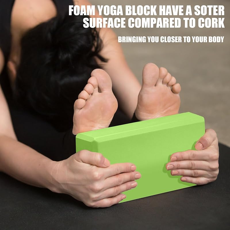 Septo 2 Pcs Yoga Blocks 9x6x3 in EVA Foam Blocks – Green
