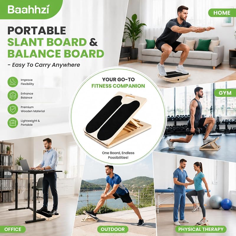 3-in-1 Calf Stretch Slant Board with Balance Training